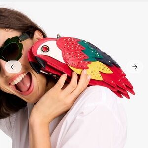 Kate Spade Rio Parrot Bird Italian Leather Crossbody Novelty Bag Purse Rare NWT